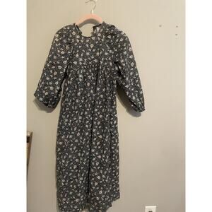 Womens Size 12‎ Puff Sleeve Floral Print Midi Cottage Core Dress